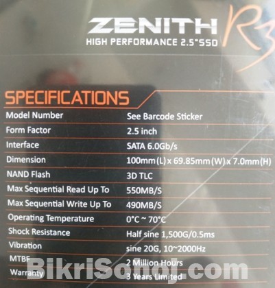 ZENITH R3 -256GB SSD Hard Disk